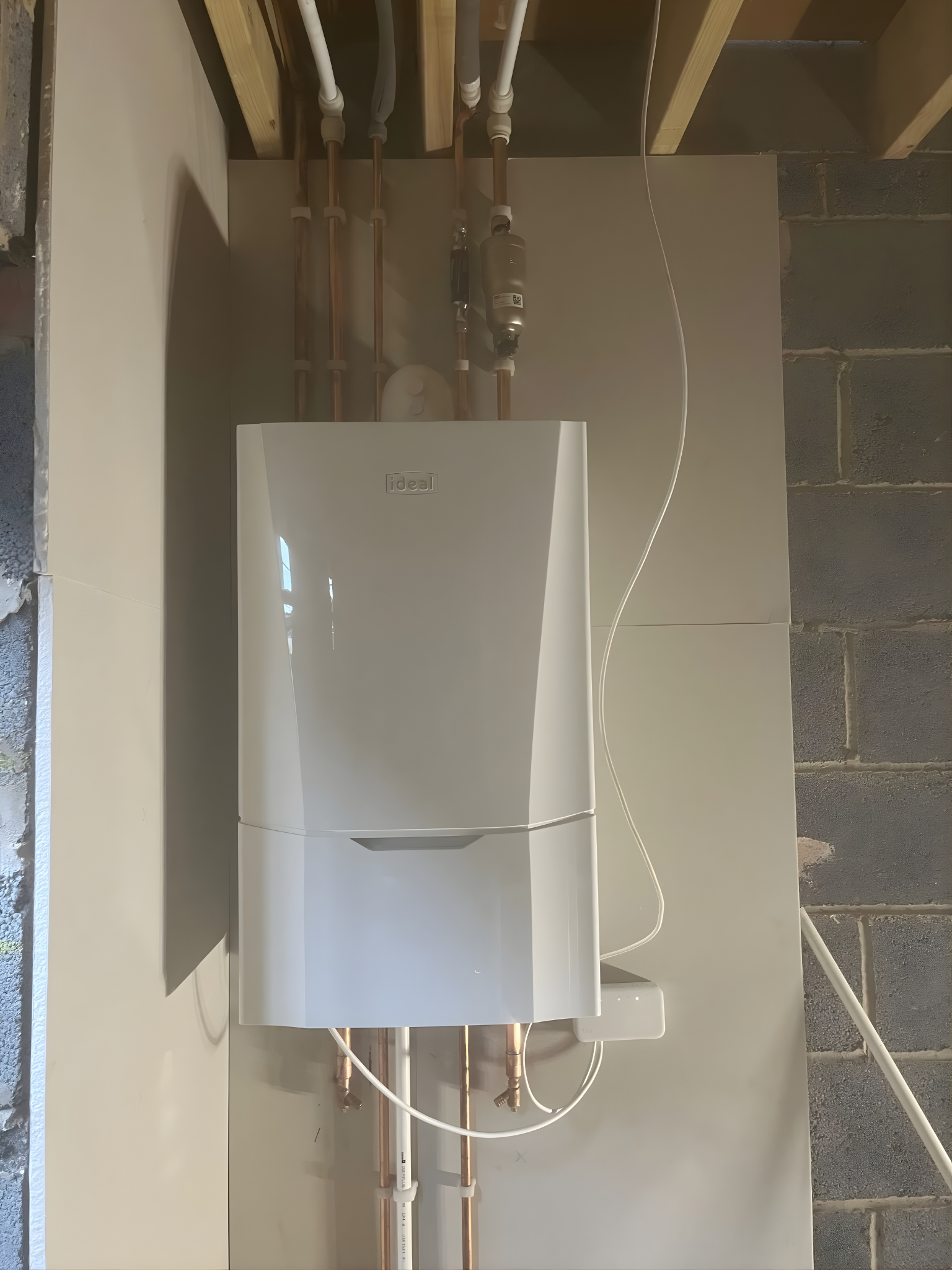 New boiler installation with tidy pipework
